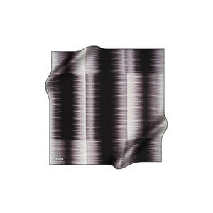 Black and White Striped Silk Crepe Satin Square Scarf - Product Image 1