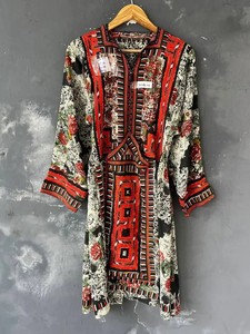 Vestido bohemio de BANJARA baluchi bordado hecho a mano vintage - Product Image 4