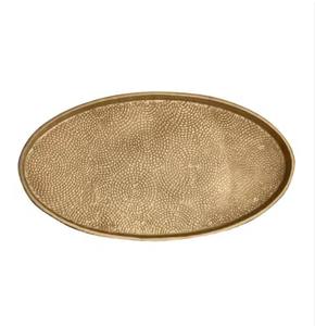 Plateau de service de luxe en or moulé avec poignées Plats et assiettes décoratifs élégants - Product Image 2