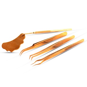 Ensemble d'outils professionnels pour extensions de cils, pinces et miroir à cils, en acier inoxydable, logo personnalisé, vente en gros OEM - Product Image 4