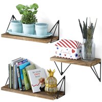 Handgemaakte moderne mango houten zwevende wandplanken, enkelvoudige laklaag, bruin, woonkamer, kledingkast, keuken, badkamer, multifunctioneel