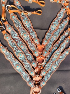 Hecho a mano 100% cuero de vaca cuello de pecho occidental pintado a mano flecos trabajo cuero genuino indio al por mayor fabricante/proveedor - Product Image 4