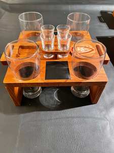 Bandeja otomana de madera de nogal moderna con asas Bandeja de servicio para decoración de sala de estar Idea de regalo para el hogar - Product Image 4