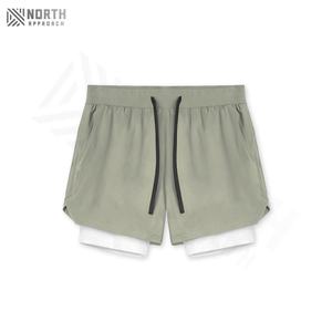 Shorts de sport pour homme en toile respirante à séchage rapide avec cordon de serrage et poche arrière zippée pour la course à pied, l'entraînement, la salle de sport, le fitness et les loisirs - Product Image 2