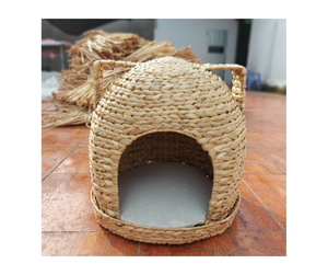 Lit en osier respirant en jacinthe/maison pour animaux de compagnie-panier fait main écologique avec doublure en agneau pour chiens et chats exportés du Vietnam - Product Image 4