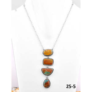 Collier géométrique en turquoise Royston et argent sterling d'inspiration sud-ouest - Product Image 1