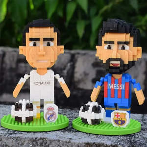 Micro Miniature Footballers Micro-<b>Blocks</b> ABS <b>Plastic</b> Construction Toy <b>Block</b> Set DIY Electronic Model Toy in Cartoon Style - Product Image 3