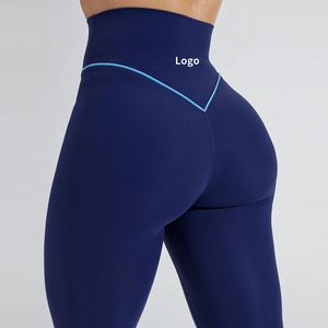 Collants à taille élastique avec LOGO personnalisé, leggings de sport, leggings de levage des fesses, leggings de yoga en élasthanne pour femmes, pour le fitness - Product Image 1