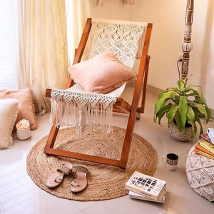 Silla de playa de macramé hecha a mano, último modelo 2025 | Mayorista de sillones de macramé de India - Product Image 4