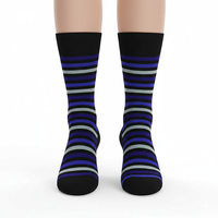 Chaussettes pour femmes personnalisées pour l'hiver en coton chaud multicolore équipage tricoté Compression organique anti-dérapant drôle rayé
