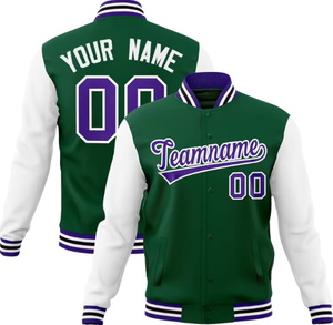 Veste d'université de baseball Letterman en mélange de coton avec numéro de nom cousu personnalisé unisexe d'excellente qualité - Product Image 5
