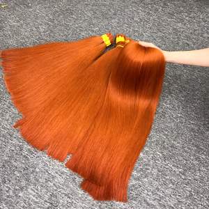 Naranja 100% Virgen Remy Cutícula recta alineada Extensiones de cabello humano vietnamita Cabello vietnamita a granel - Product Image 4