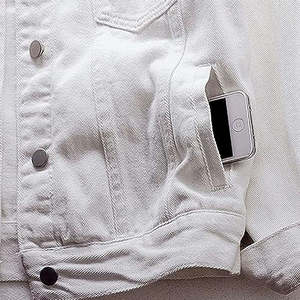 High Quality Women's <b>Denim</b> <b>Jacket</b> Sheep Skin Waterproof Breathable Eco-Friendly Casual Long Sleeve Drop Shoulder Button Front - Product Image 2