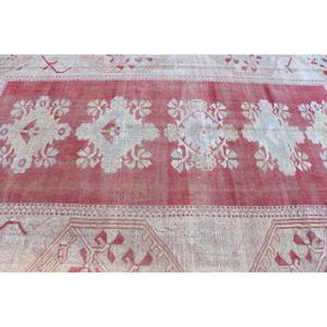 Turkish Vintage Rug 8.2x11.3 ft, <b>Red</b> Plants & trees <b>Wool</b> Rug - Product Image 4