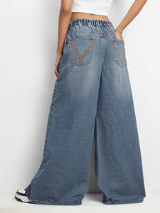 กางเกงยีนส์ขาบานของผู้หญิงกางเกงยีนส์ระบายอากาศได้ดีขนาดพลัสไซส์บริการ OEM 2025ซักได้ - Product Image 4