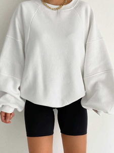 Pull à capuche oversize personnalisé pour femme, style décontracté, couleur unie, délavé à l'acide, avec épaules tombantes, vente en gros - Product Image 2