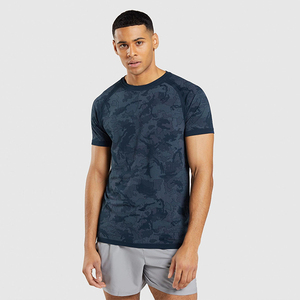 Camisetas de manga corta de poliéster de calidad superior, ropa deportiva de entrenamiento ajustada para hombres, camisetas ajustadas para gimnasio muscular Fitness - Product Image 5