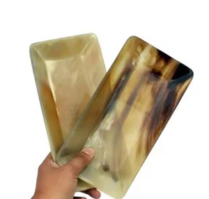 Plateau de service rectangulaire en corne de buffle fait à la main Plateau en corne naturelle élégante pour la maison et la salle à manger Design le plus vendu - Product Image 5