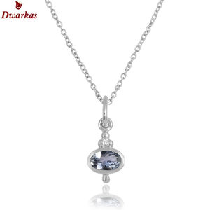925 argent Sterling naturel Tanzanite pierres précieuses pendentif élégant Design Simple pour les femmes colliers élégants pour cadeau de fête - Product Image 1
