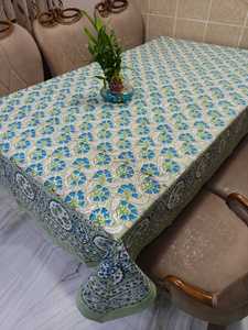 100% coton traditionnel fait à la main Rectangle main bloc imprimé couverture de Table imprimé floral imprimé artisanal nappe de conception artisanale - Product Image 3