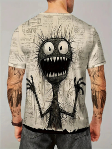 <b>Men's</b> Vintage <b>Summer</b> 3D Printed Funny Graphic <b>T</b>-<b>Shirt</b> Stylish Short Sleeve Knitted Tops Casual Streetwear Fashion - Product Image 2