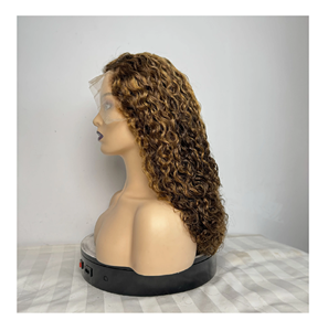 Perruques de cheveux brésiliens vierges brun clair personnalisées de luxe Perruques originales Deep Wave Kinky French Jerry Curl Transparent Front Lace Human - Product Image 4