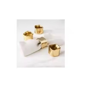 Rond de serviette en laiton et porte-mouchoirs serveur de vaisselle élégant pour mariages et banquets - Product Image 5
