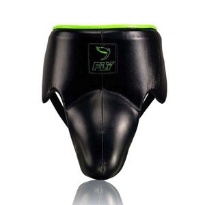 Protège-tibias Fly Boxing en cuir véritable de qualité supérieure avec logo personnalisé, fermeture auto-agrippante et à lacets pour Muay Thai et Street Fight - Product Image 1