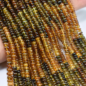 Perles de tourmaline multi-pétro naturelles AAA, 4,5 mm, rondelles lisses, brin de 14 pouces, perles de pierres précieuses multiples pour bijoux - Product Image 3