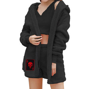 Unisex 100% Algodón Deporte Jogger Set Elástico Sudadera con capucha Pantalones de chándal con dibujo Invierno de una pieza Fleece Trajes de chándal - Product Image 4