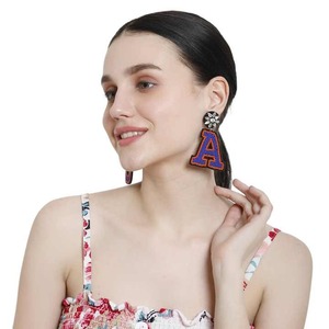 Nouvelle personnalité tendance tissu perle de rocaille broderie boucles d'oreilles bijoux Vintage fleurs mode broderie boucles d'oreilles pour les femmes - Product Image 5