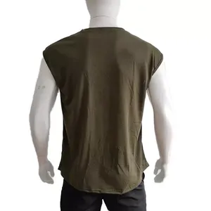 Custom <b>Men</b> Casual Sleeveless Muscle Tank Top Solid Color 100% Cotton <b>Gym</b> <b>Vest</b> Bodybuilding Fitness Workout Training Singlet <b>Gym</b> - Product Image 3