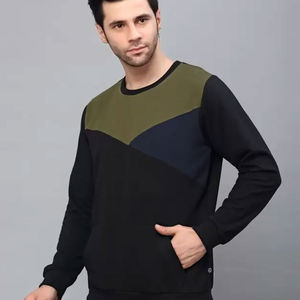 Sweat-shirt en coton de rue pour hommes décontracté couleur unie à manches longues pull à la mode de haute qualité respirant sweats pour hommes - Product Image 6