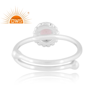 Best Selling Fine Sterling Silver Natural <b>Rose</b> <b>Quartz</b> Gemstone Stackable <b>Ring</b> Custom Jewelry Manufacturer - Product Image 4
