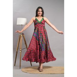 Robe de soirée en soie vintage vêtements de plage vêtements d'été robe dos nu - Product Image 4