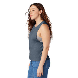Camiseta sin mangas de entrenamiento para mujer OEM/ODM, camiseta sin mangas ajustada de poliéster estirable con estampado personalizado para mujer al por mayor - Product Image 6