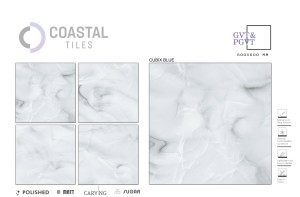 Cubix กระเบื้องปูพื้นพอร์ซเลนสีฟ้าสวยงามขนาด600x600มม. ดีไซน์คลาสสิกที่ทันสมัยสำหรับการใช้งานภายในผนังและพื้นความต้องการสูง - Product Image 2