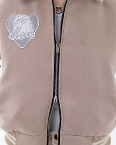 Chaqueta Universitaria de Béisbol Color Beige, Nueva y Moderna, para Hombre, con Cierre de Botones, Estilo Letterman - Product Image 5