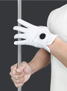 Guante de Golf de Cuero Genuino Blanco para Mano Derecha, Antideslizante, Unisex, con Monograma B, Accesorio Deportivo - Product Image 2