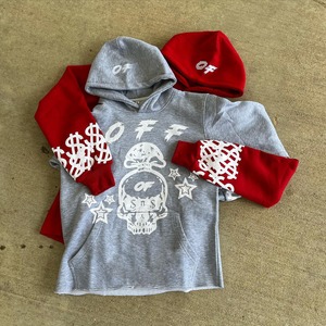 Wholesale Men's <b>Zip</b> <b>up</b> <b>Hoodie</b> Custom Distressed Applique Patch Embroidery <b>Vintage</b> Hoodies & Sweatshirts Unisex Oversized Hoody - Product Image 6