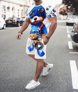 Conjunto de pantalones cortos y camisa de media manga de verano para hombre de la mejor calidad con cierre de cordón logotipo personalizado de secado rápido y transpirable OEM - Product Image 5