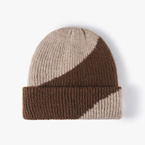 Vente en gros de bonnets en tricot de haute qualité, à la mode, pour hommes, logo brodé personnalisé, bonnets en tricot chauds et confortables, jacquard - Product Image 2