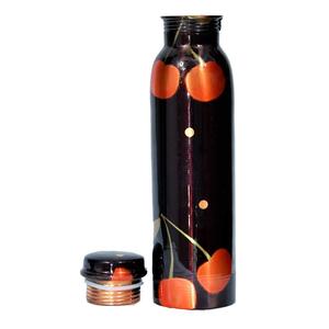Red Cherry Printed 100% Pure Copper <b>Water</b> <b>Bottle</b> With Lid Ayurvedic Metal Drinkware for Outdoor Use for <b>Bulk</b> Purchasing Gifting - Product Image 1