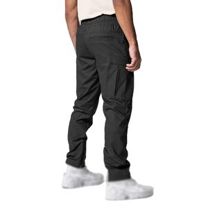 Pantalon cargo empilé noir pour homme 100% coton pantalon de sport léger grandes poches plat en laine longue piste vêtements de sport - Product Image 2