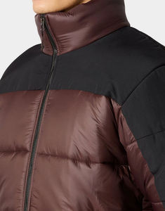 Manteau en duvet matelassé en nylon à blocs de couleurs pour hommes avec logo personnalisé en gros Vêtements d'extérieur d'hiver chauds coupe-vent Veste à bulles pour hommes - Product Image 5