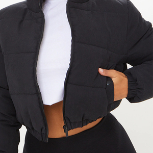 OEM Fabricante de logotipo personalizado de invierno cálido de las mujeres Zip Up Plain Blank Bubble Jacket personalizado Casual recortada Puffer Jacket's - Product Image 4