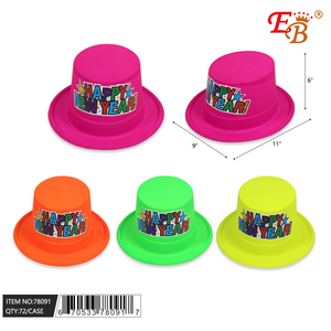 72pcs/CS Happy New Year Chapeaux de fête à rayures en PVC pour les célébrations de Noël - Product Image 1