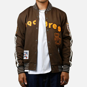 Vente en gros nouvelle veste universitaire à la mode pour hommes col côtelé bouton et fermeture Letterman College Baseball Bomber Varsity Jacket - Product Image 1
