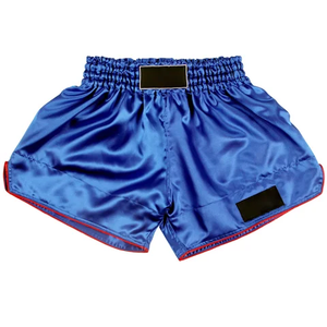 Venta al por mayor de alta calidad Unisex Muay Thai Boxing MMA Kickboxing Pantalones cortos elásticos lavados logotipo personalizado impreso 100% poliéster - Product Image 2