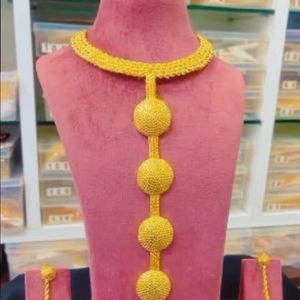 Collar chapado en oro Vintage de Dubái para mujer, Perla de circón de diamante clásico en cadena de aleación, regalo de joyería de aniversario de boda - Product Image 1